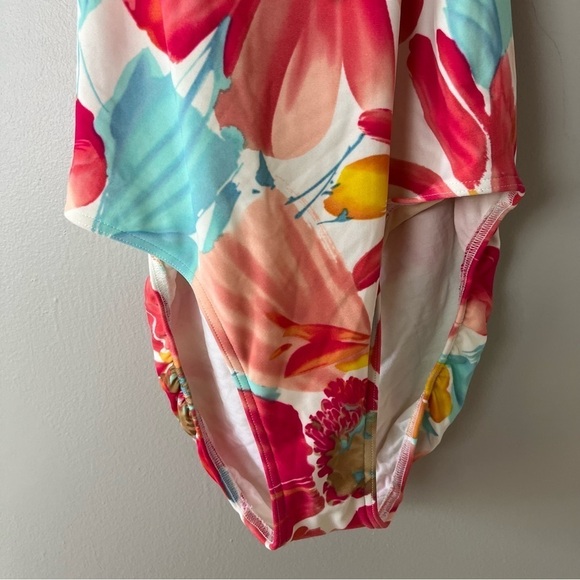 Be Creative Halter Top Floral One Piece Swimsuit 14 - Picture 5 of 11